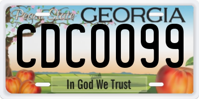 GA license plate CDC0099