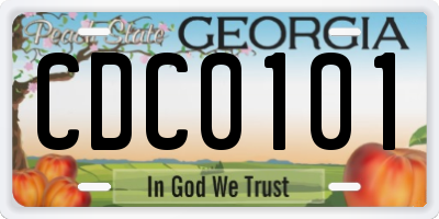 GA license plate CDC0101