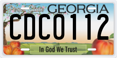 GA license plate CDC0112