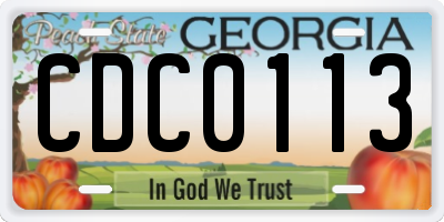 GA license plate CDC0113