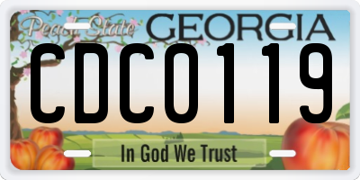 GA license plate CDC0119