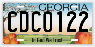 GA license plate CDC0122