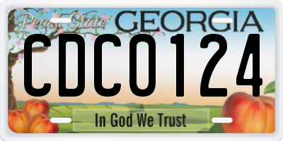 GA license plate CDC0124