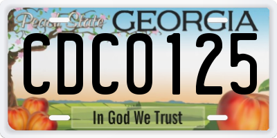 GA license plate CDC0125