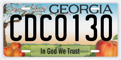 GA license plate CDC0130