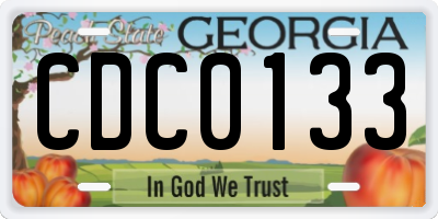 GA license plate CDC0133