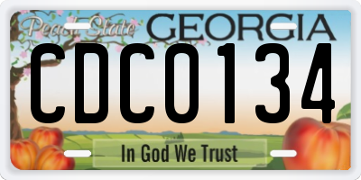 GA license plate CDC0134