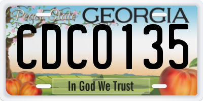 GA license plate CDC0135