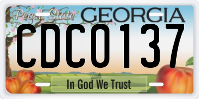 GA license plate CDC0137