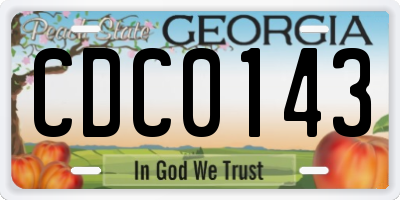 GA license plate CDC0143