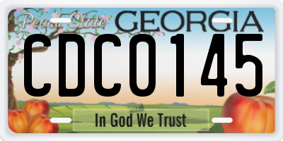 GA license plate CDC0145