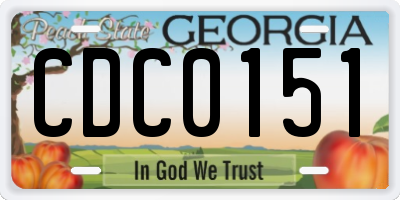 GA license plate CDC0151