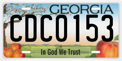 GA license plate CDC0153