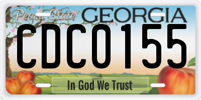 GA license plate CDC0155