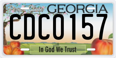 GA license plate CDC0157
