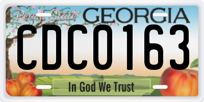 GA license plate CDC0163