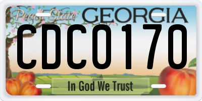 GA license plate CDC0170
