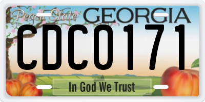 GA license plate CDC0171