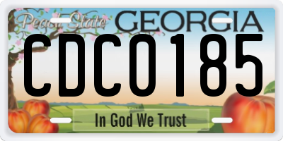 GA license plate CDC0185