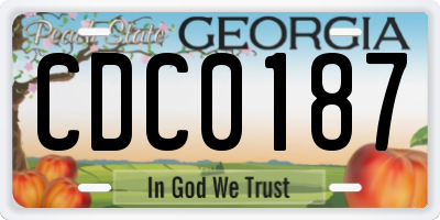 GA license plate CDC0187