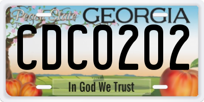 GA license plate CDC0202