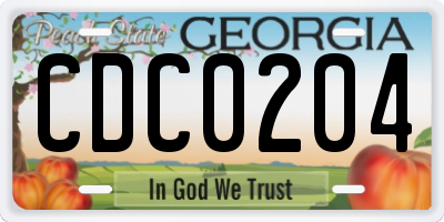GA license plate CDC0204