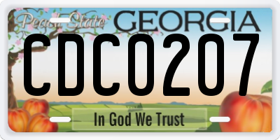 GA license plate CDC0207
