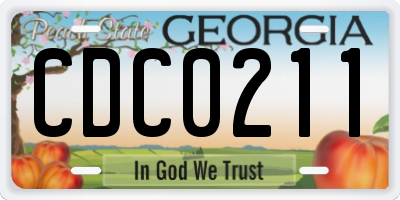 GA license plate CDC0211