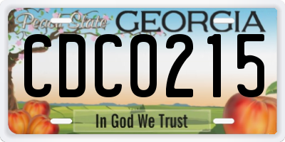 GA license plate CDC0215