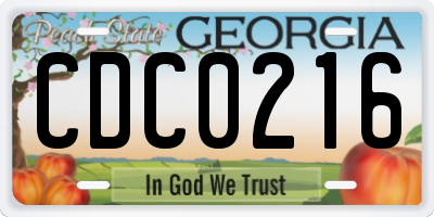 GA license plate CDC0216