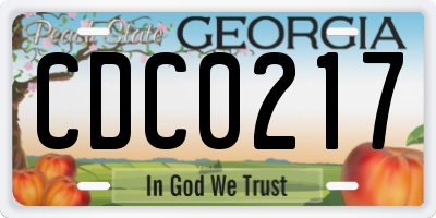 GA license plate CDC0217