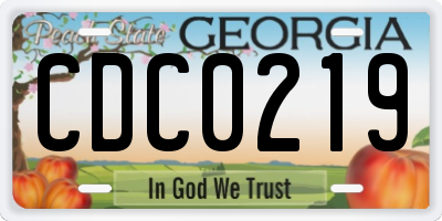 GA license plate CDC0219