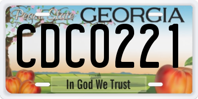GA license plate CDC0221