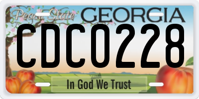 GA license plate CDC0228