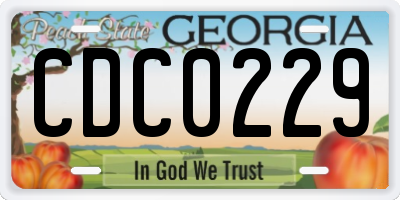 GA license plate CDC0229