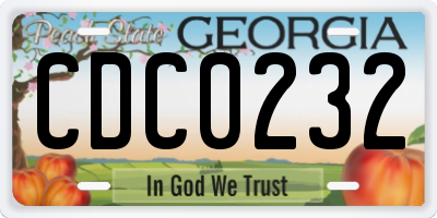 GA license plate CDC0232