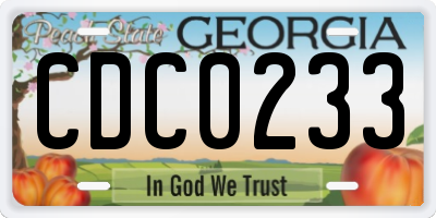 GA license plate CDC0233