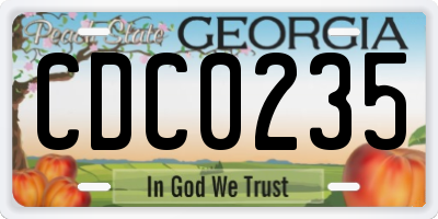 GA license plate CDC0235