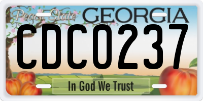 GA license plate CDC0237