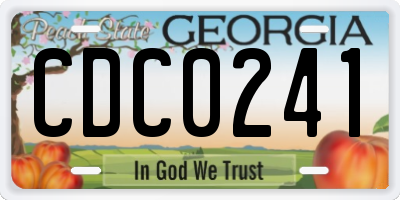 GA license plate CDC0241