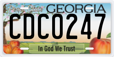 GA license plate CDC0247