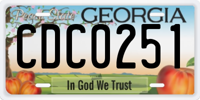 GA license plate CDC0251