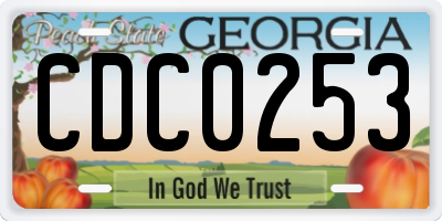GA license plate CDC0253