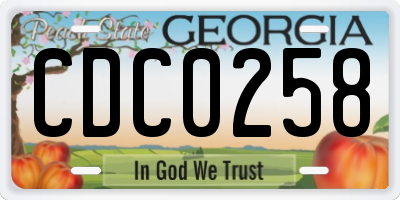 GA license plate CDC0258