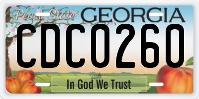 GA license plate CDC0260