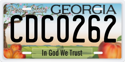 GA license plate CDC0262