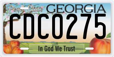 GA license plate CDC0275