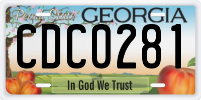 GA license plate CDC0281