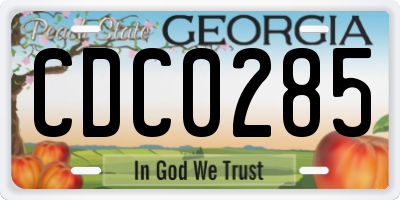 GA license plate CDC0285