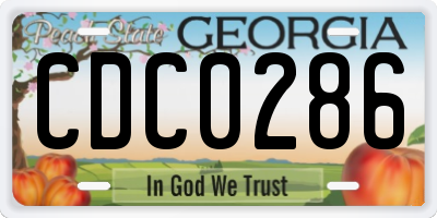 GA license plate CDC0286